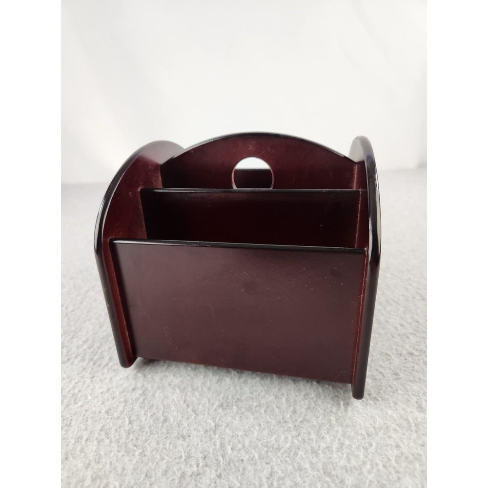 Revolving Caddy Office Supplies Pens TV Remote Control Wooden Storage Holder